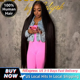 US Stock Straight Human Hair Wig 13x4 13x6 HD Lace Frontal Wig Pre Plucked Baby Wig 180% Density Remy Hair Wig For Black Women