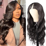 V Part Wigs Human Hair Body Wave Glueless Human Hair Wig V Shape Machine Made Wigs Hd Lace For Women Full Head Clip No Leave Out