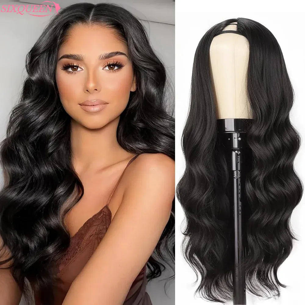 V Part Wigs Human Hair Body Wave Glueless Human Hair Wig V Shape Machine Made Wigs Hd Lace For Women Full Head Clip No Leave Out