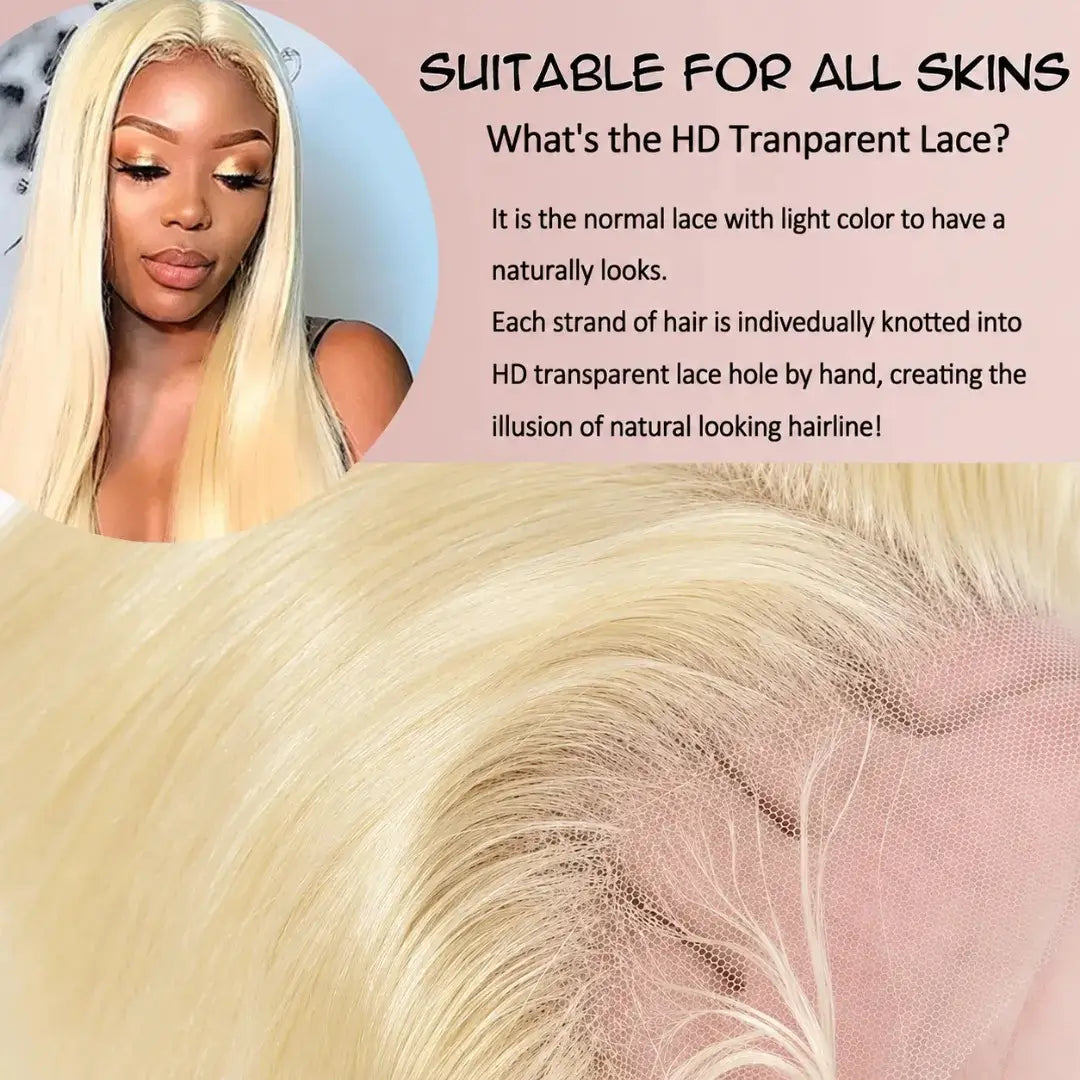 (Vinetra) Blonde 613 Human Hair Wigs Straight Hd Lace Frontal Wig 13X6 Brazilian Wig For Black Women 30 40 Inch Lace Front Wig 230 Density