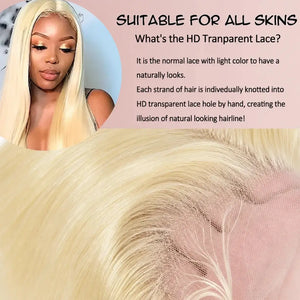 (Vinetra) Blonde 613 Human Hair Wigs Straight Hd Lace Frontal Wig 13X6 Brazilian Wig For Black Women 30 40 Inch Lace Front Wig 230 Density