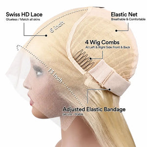 (Vinetra) Blonde 613 Human Hair Wigs Straight Hd Lace Frontal Wig 13X6 Brazilian Wig For Black Women 30 40 Inch Lace Front Wig 230 Density