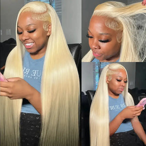 (Vinetra) Blonde 613 Human Hair Wigs Straight Hd Lace Frontal Wig 13X6 Brazilian Wig For Black Women 30 40 Inch Lace Front Wig 230 Density