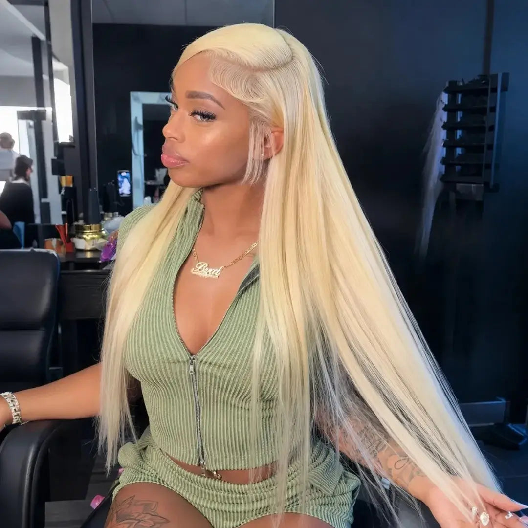 (Vinetra) Blonde 613 Human Hair Wigs Straight Hd Lace Frontal Wig 13X6 Brazilian Wig For Black Women 30 40 Inch Lace Front Wig 230 Density