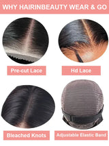 Virgin Burmese Hair Wigs For Women Transparent Remy 250% Density 13x6 Bone Straight Lace Front Wig Human Hair 36 40 Inch HD 13x4 Frontal Wig Glueless 5x5 Closure Wigs Ready To Wear And Go