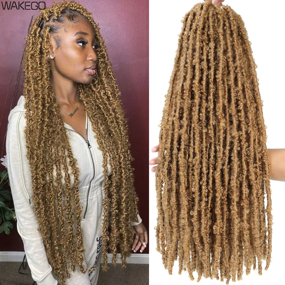 Wakego Butterfly Locs Crochet Hair 14 18 24 Inch Fausse Locks Crochet Butterfly Extensions Pre-looped Soft Locs Synthetic Braid