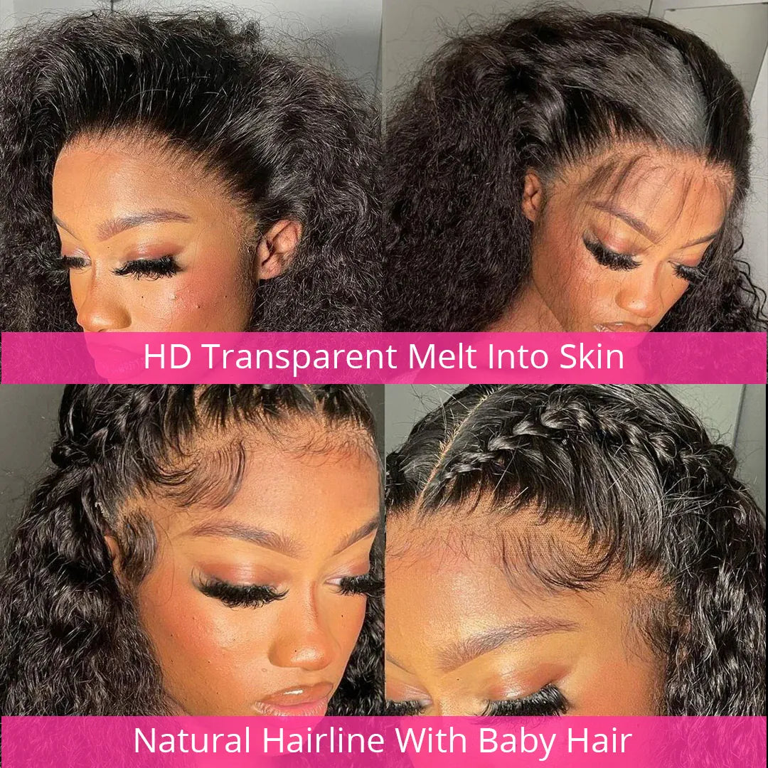 Water Wave 13x4 13x6 HD Transparent Lace Front Human Hair Wigs Aliwig Brazilian Lace Frontal Wig Deep Wave Curly Human Hair Wig