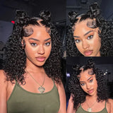 Water Wave Bob Human Hair Wig 13x4 HD Transparent Lace Front or 4x4 Closure 250% Density Pre-Plucked