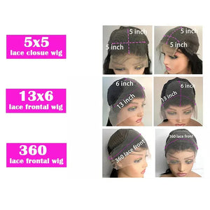 Water Wave Brazilian Human Hair HD Lace Frontal Wig 13x6, 5x5, 360 Lace Frontal Pre-Plucked, 16-40 Inch