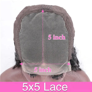 Water Wave Brazilian Human Hair HD Lace Frontal Wig 13x6, 5x5, 360 Lace Frontal Pre-Plucked, 16-40 Inch