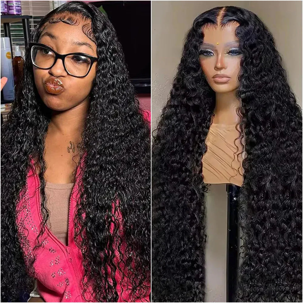 Water Wave Brazilian Human Hair HD Lace Frontal Wig 13x6, 5x5, 360 Lace Frontal Pre-Plucked, 16-40 Inch
