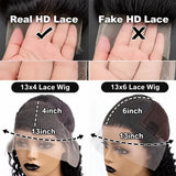 Water Wave Curly Human Hair HD Lace Front Wig 13x4 or 13x6, Deep Wave Style