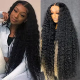 Water Wave Curly Human Hair HD Lace Front Wig 13x4 or 13x6, Deep Wave Style