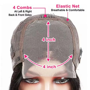 Water Wave Short Bob Wig Human Hair Curly 13x4 HD Transparent Lace Front Human Hair Wigs Loose Deep Wave Short Human Hair Wigs 250 Density Bob Wigs 4x4 Preplucked Lace Frontal Wigs For Woman
