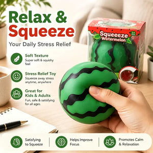 Watermelon Water Bead Squishy Fidget Toy, Fruit Squeeze Stress Ball, Soft Sensory Blind Box