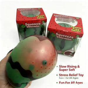 Watermelon Water Bead Squishy Fidget Toy, Fruit Squeeze Stress Ball, Soft Sensory Blind Box