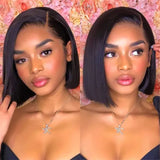 Wear And Go Glueless Straight Bob Wig Lace Front Human Hair Wigs For Women Peruvian Lace Frontal Wig Perruques Cheveux Humains