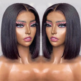 Wear And Go Glueless Straight Bob Wig Lace Front Human Hair Wigs For Women Peruvian Lace Frontal Wig Perruques Cheveux Humains