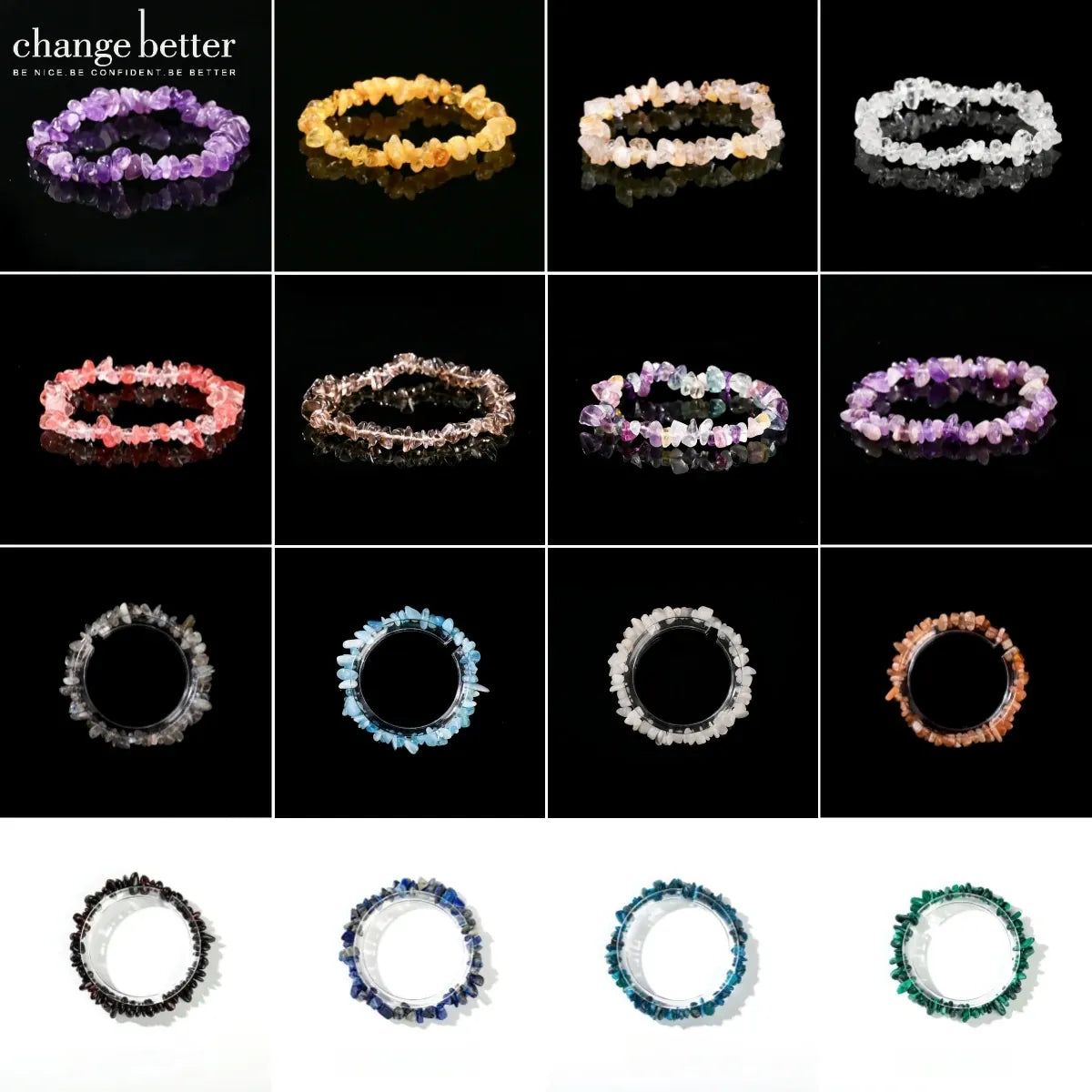 Wholesale 5-8mm Natural Stone Chips Tiger Eye Agates Crystal Gravel Stretch Bracelets Bohemian Women Reiki Heal Jewelry Gifts