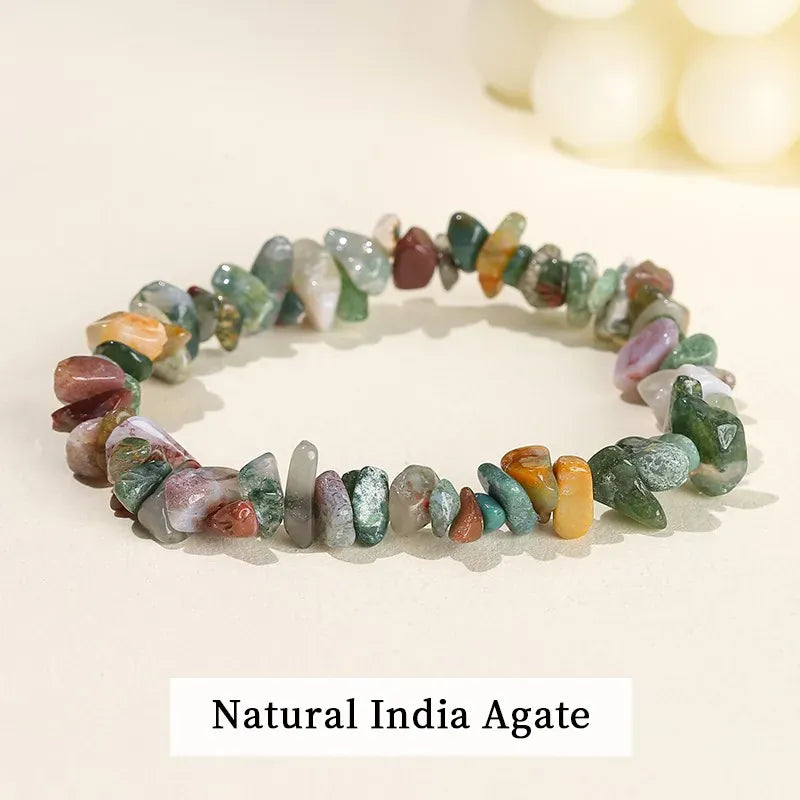 Wholesale 5-8mm Natural Stone Chips Tiger Eye Agates Crystal Gravel Stretch Bracelets Bohemian Women Reiki Heal Jewelry Gifts