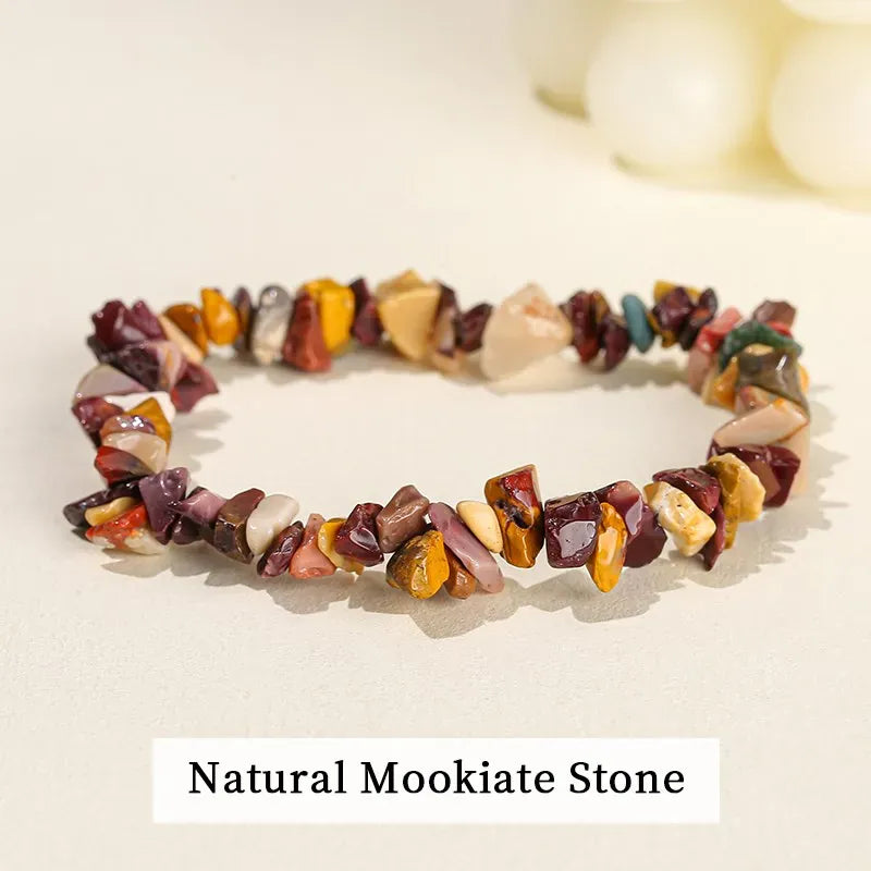 Wholesale 5-8mm Natural Stone Chips Tiger Eye Agates Crystal Gravel Stretch Bracelets Bohemian Women Reiki Heal Jewelry Gifts