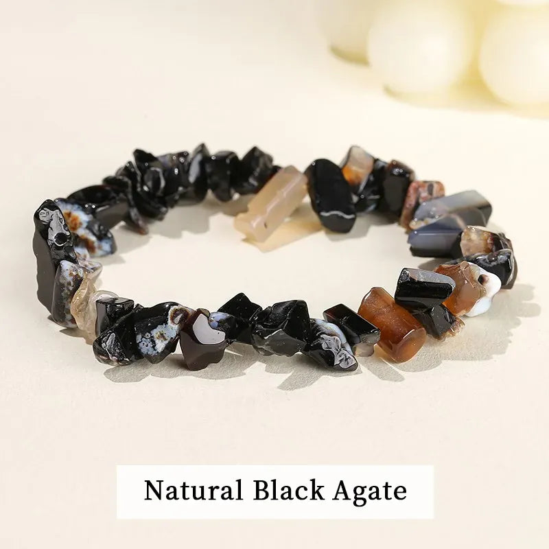 Wholesale 5-8mm Natural Stone Chips Tiger Eye Agates Crystal Gravel Stretch Bracelets Bohemian Women Reiki Heal Jewelry Gifts