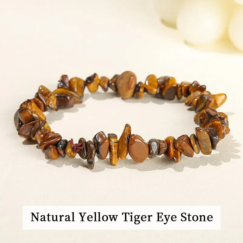 Wholesale 5-8mm Natural Stone Chips Tiger Eye Agates Crystal Gravel Stretch Bracelets Bohemian Women Reiki Heal Jewelry Gifts