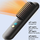 Wireless Straightening Brush Negative Ion Hair Straightener Portable Comb Dual Use Straight/Curly Hair USB Charging 3600mAh 36W