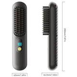 Wireless Straightening Brush Negative Ion Hair Straightener Portable Comb Dual Use Straight/Curly Hair USB Charging 3600mAh 36W
