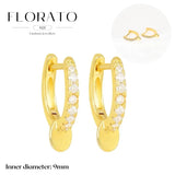 WOMEN 925 Silver Needle Water Drop Geometric Zircon White Zircon Crystal Flowers Pendant Hoop Earrings Fashion Wedding Jewelry