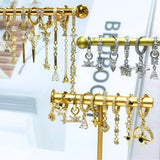 WOMEN 925 Silver Needle Water Drop Geometric Zircon White Zircon Crystal Flowers Pendant Hoop Earrings Fashion Wedding Jewelry