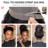 Women's 360 HD Lace Front Wig 250% Glueless Wig Water Wave Human Hair Deep Wave 13x4 13x6 Lace Frontal Wig Pre Plucked Hairline
