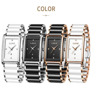 Women's Luxury Quartz Watch with Ceramic Strap Elegant Fashion Wristwatch