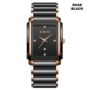 Women's Luxury Quartz Watch with Ceramic Strap Elegant Fashion Wristwatch