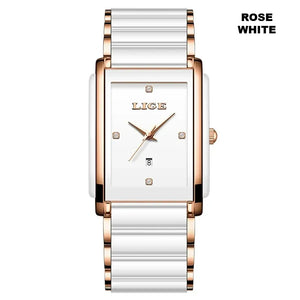 Women's Luxury Quartz Watch with Ceramic Strap Elegant Fashion Wristwatch