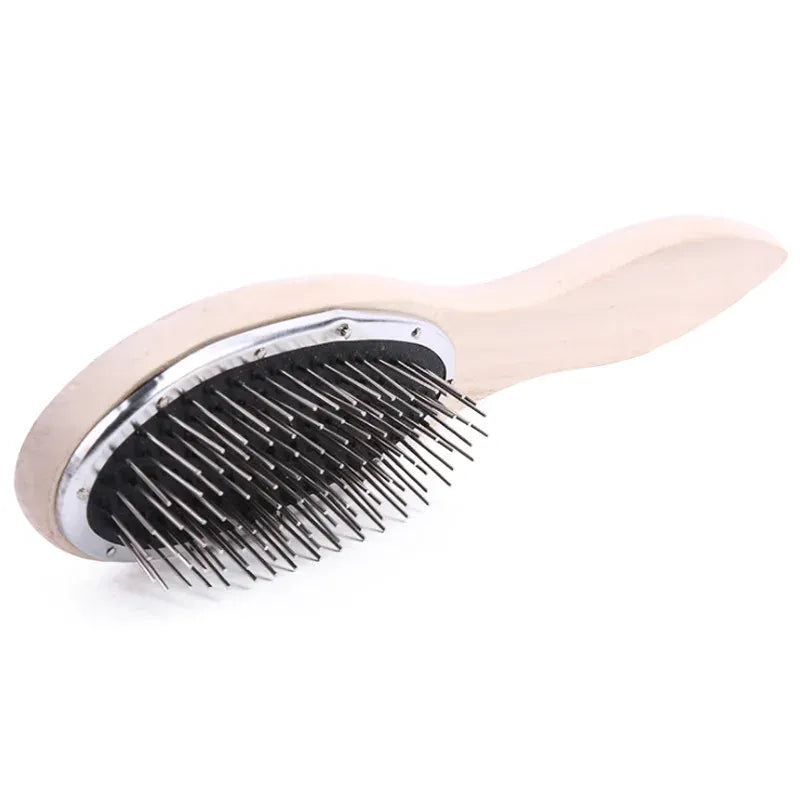 Wooden Hair Brush Hair Parting Comb Hair Brush for Wigs Anti Static Steel Comb for Tangle Hair Extensions Training
