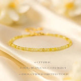Yellow crystal simple bracelet, natural stone exquisite bracelet, the birthstone of November