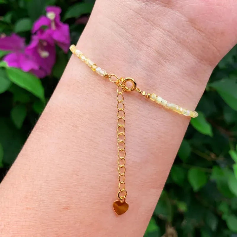 Yellow crystal simple bracelet, natural stone exquisite bracelet, the birthstone of November