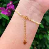 Yellow crystal simple bracelet, natural stone exquisite bracelet, the birthstone of November