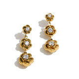 Yhpup Stainless Steel Zirconia Flower Drop Earrings Hot Style Popular Plant Exquisite Charming 2026 Jewelry